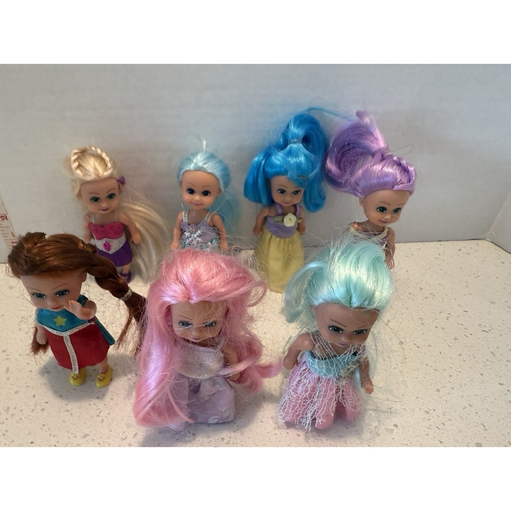 Sparkle Girlz Little Friends 4" Mini Dolls Figures ZURU Funville Set Of‎ 7